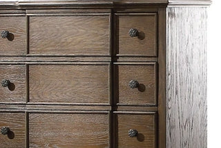 Sunvega Weathered Oak Finish Chest with 5 Elegant and Durable Storage Drawers
