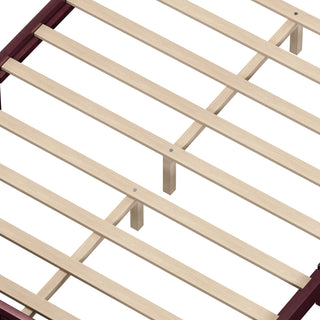 Sunvega Vintage Queen Bed Frame with Headboard and Slats Support