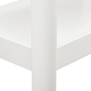 Sunvega White Modern Nightstand with Two Spacious Shelves and Rounded Corners