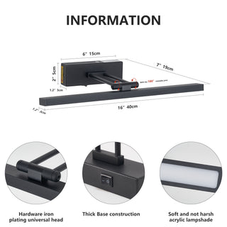 Sunvega Rechargeable Dimmable LED Picture Light with Remote and Timer for Wall Art