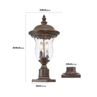 Sunvega Retro Elegant Outdoor Lamp Post Light with Clear Glass Shade for Yard
