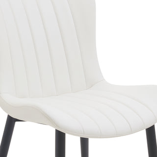 Sunvega Set of 2 Black Faux Leather Mid-Century Modern Armless Dining Chairs