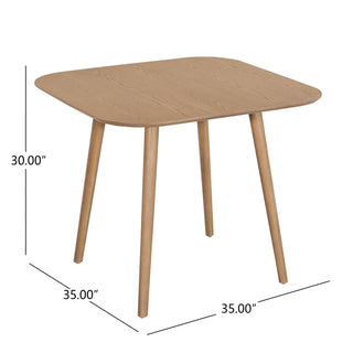 Sunvega Mid-Century Modern Faux Wood Dining Table with Tapered Splayed Legs
