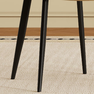 Sunvega Modern Brown PU Leather Dining Chairs with Carbon Steel Legs Set of 4