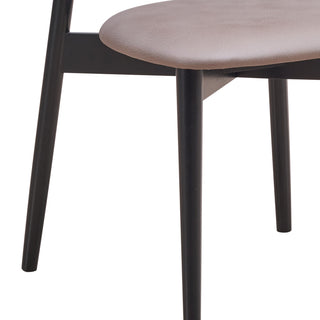 Sunvega Grey and Black Padded Side Chair Set with Upholstered PU Backrest