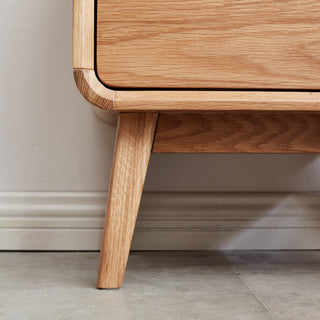 Sunvega Premium European Beechwood Nightstand with Ample Storage and Safe Design