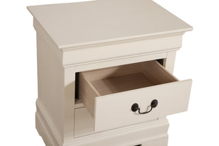 Sunvega Traditional Styling Elegant Smooth Lines Beige Nightstand No Assembly