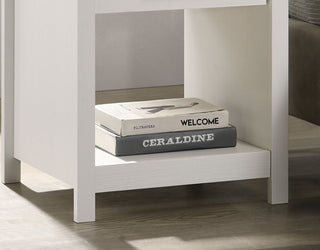 Sunvega White Nightstand with 1 Drawer and Open Lower Shelf for Bedroom
