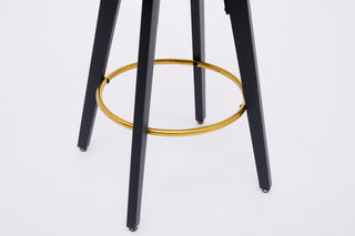 Sunvega 360 Swivel Counter Stools Set of 2 with Upholstered Backs and Goldy Footrest