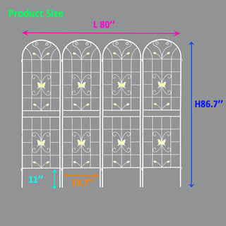 Sunvega Rustproof Metal Garden Trellis for Climbing Plants Outdoor Flower Support