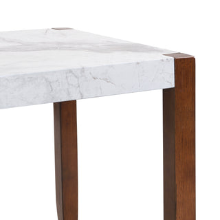 Sunvega Modern Faux Marble Dining Table with Sturdy Wood Legs for Living Room