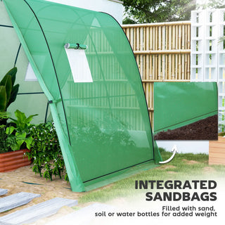 Sunvega Upgraded Walk-in Tunnel Greenhouse with PE Cover and Mesh Door