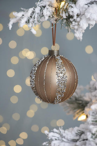Sunvega Glass Glitter Painted Christmas Ball Ornaments Set of 12 for Holiday Decor