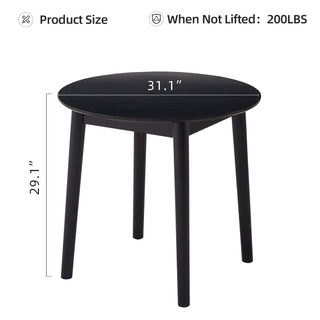 Sunvega Mid-Century Modern Walnut Round Dining Table with White Pedestal Base for 4