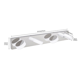 Sunvega Dimmable 5-Light LED Vanity Fixture with 360° Rotatable Design for Bathroom
