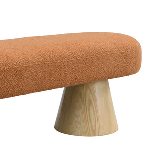 Sunvega Fully Assembled Upholstered Dining Bench with Wood Legs and Non-Slip Pads