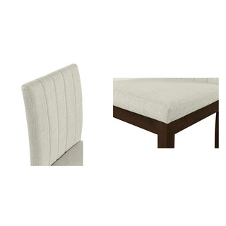 Sunvega Modern Channel-back Parsons Dining Chair Set of 2 in Light Taupe