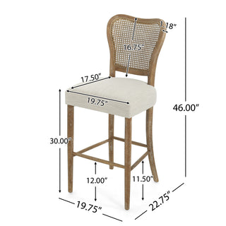 Sunvega Vintage Style Rubber Wood Upholstered Dining Chair Set of 2