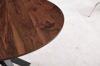 Sunvega Mid-century Dining Table for 4-6 People With Round MDF Top