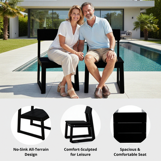 Sunvega Modernist HDPE Outdoor Garden Armchairs with Backrest in Your Choice of Color