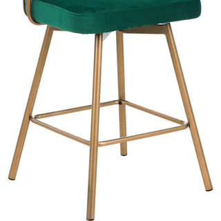 Sunvega 180 Swivel Upholstered Bar Stools with Backs and Metal Legs for Kitchen Island