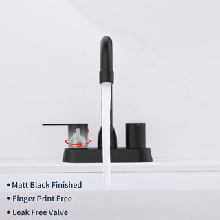 Sunvega Oil Rubbed Bronze Centerset Two Handle Bathroom Sink Faucet