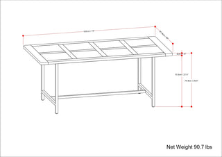 Sunvega Handcrafted Modern Industrial Dining Table with Grey Wash Mango Wood Top