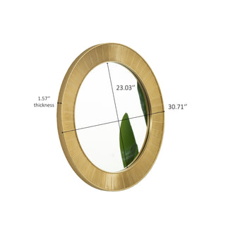 Sunvega Sunburst-Shaped PU Art Decorative Wall Mirror for Bathroom Bedroom