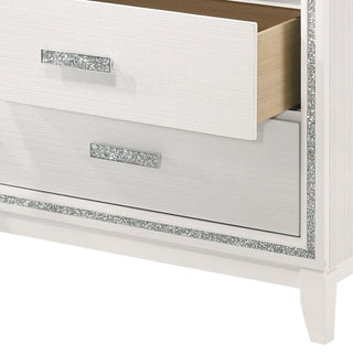 Sunvega Elegant White Finish Nightstand with Two Spacious Storage Drawers