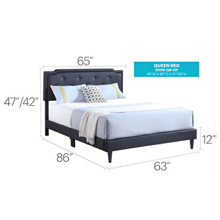 Sunvega Stylish Casual Gray Queen Bed Frame with Durable Support