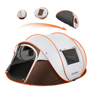 Sunvega Pop Up Boat Tent for 4-6 Persons with White and Brown Color
