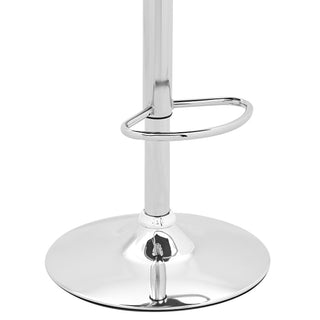 Sunvega Adjustable Swivel Cream Faux Leather Bar Stool with Walnut Back