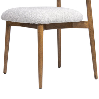 Sunvega Modern Upholstered Dining Chair with Wood Frame and Salt & Pepper Boucle