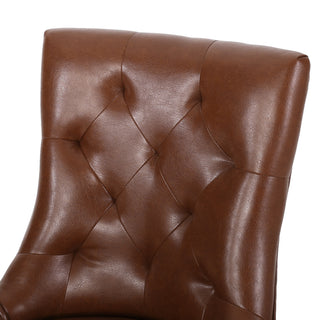 Sunvega Contemporary Upholstered Dining Chairs with Tufted Diamond Stitch and Wood Legs