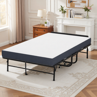 Sunvega 75-Inch Extra Long Folding Bed for Tall People with 5-Inch Memory Foam Mattress