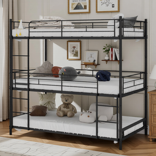 Sunvega Heavy-Duty Triple Frame Bed with Built-In Ladder and Full-Length Railing