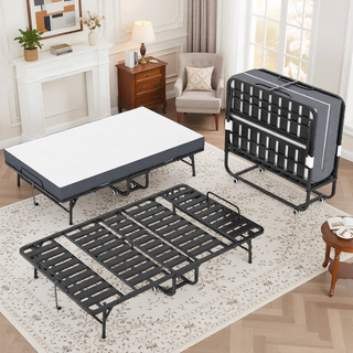 Sunvega 75-Inch Extra Long Folding Bed for Tall People with 5-Inch Memory Foam Mattress