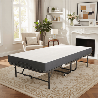 Sunvega 75-Inch Extra Long Folding Bed for Tall People with 5-Inch Memory Foam Mattress