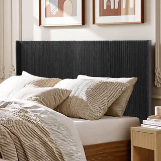 Sunvega Modern Farmhouse Queen Headboard with Realistic Wood Grain and 3D Carving