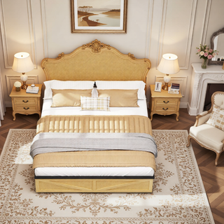 Sunvega Farmhouse Full Size Bed Frame with Storage Headboard, Drawers, Charging Station & LED Lights