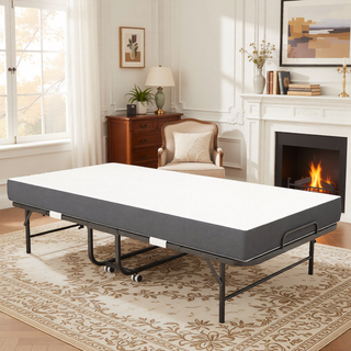 Sunvega 75-Inch Extra Long Folding Bed for Tall People with 5-Inch Memory Foam Mattress