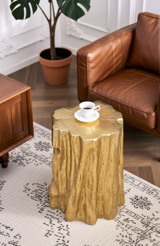 Sunvega Blue Capiz Inlay Tapered Hexagon Accent Stool for Bedrooms
