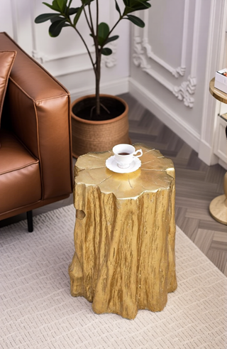 Sunvega Blue Capiz Inlay Tapered Hexagon Accent Stool for Bedrooms
