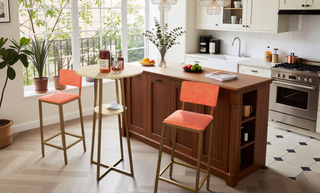 Sunvega Gold Bar Table and Chairs Set with Sponge Cushions and Storage Function