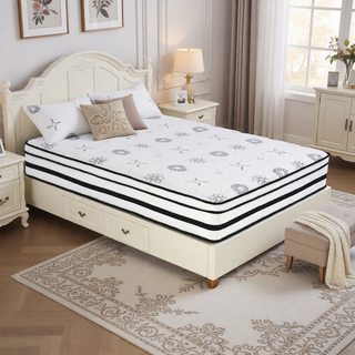 Sunvega 12-inch Queen Plush Foam Hybrid Mattress with Breathable Quilted Cover for Medium Comfort