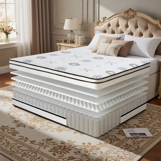 Sunvega 12-inch Queen Plush Foam Hybrid Mattress with Breathable Quilted Cover for Medium Comfort
