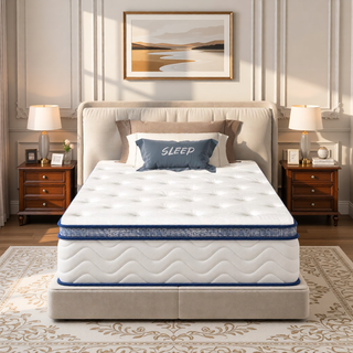 Sunvega 12 Inch Hybrid Queen Mattress with Pocket Springs and Memory Foam Support