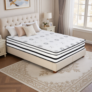 Sunvega 12-inch Queen Plush Foam Hybrid Mattress with Breathable Quilted Cover for Medium Comfort