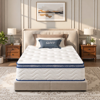 Sunvega 12 Inch Hybrid Queen Mattress with Pocket Springs and Memory Foam Support