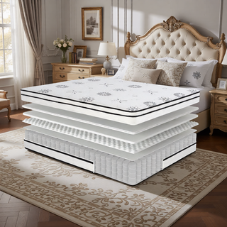 Sunvega 12-inch Queen Plush Foam Hybrid Mattress with Breathable Quilted Cover for Medium Comfort